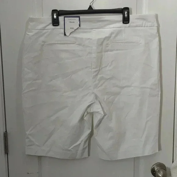 CHARTER CLUB Women's Bright White Solid Mid-Rise Bermuda Pull-On - Picture 4 of 6